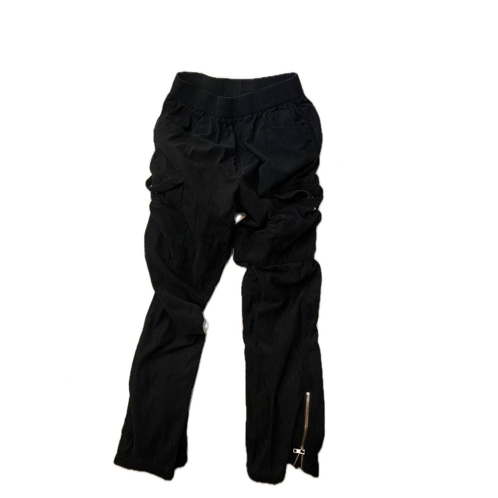 Shein Black Cargo Straight Zipperd Ankle Jeans 24x28